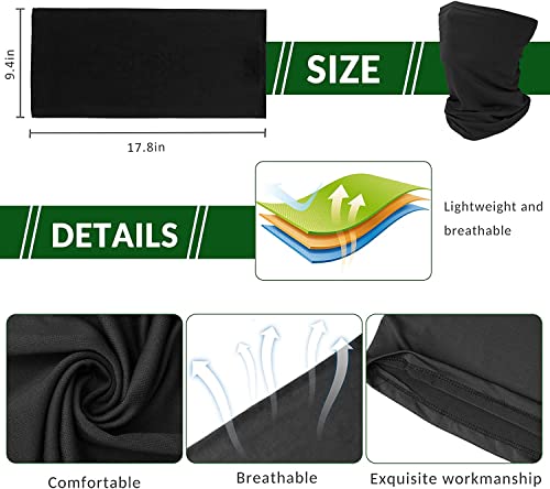 Image of XJARVIS Bandana & Neck Gaiter Scarf for Men & Women | Odor-Free, Breathable, Super Soft, Durable & Multifunctional | Headband, Face Mask, Dust & Sun Protection - Free Size, Black