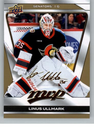 2025-26 Upper Deck MVP Gold Script #64 Linus Ullmark Ottawa Senators Official Hockey Card in Raw (NM or Better) Condition