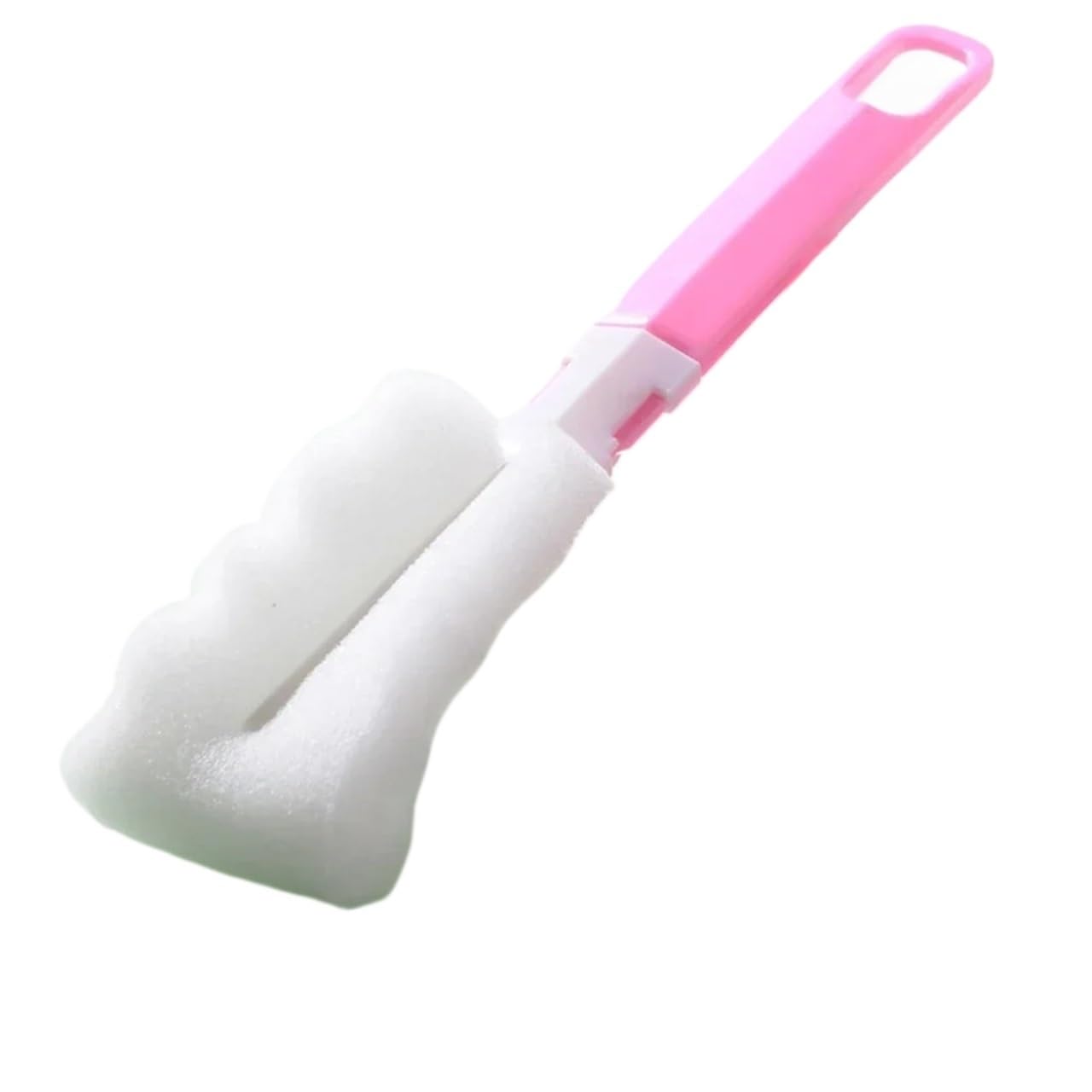 Bottle Brush Sponge Handle Brush Foam Bottle Cup Kitchen Cleaning Washing Cleaner Tool(Pink)