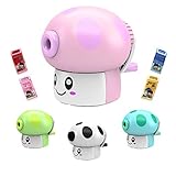 Novelty Pencil Sharpener, Kids Hand held Manual Pencil Sharpener, Advanced Pencil Sharpener and Eraser Set, Desk and School Supplies | Kids' Best Gift Ideas | Cute Birthday Party(Pink)