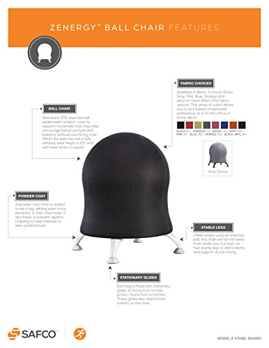 Safco Products Zenergy Stability Exercise Ball Chair #TOP2