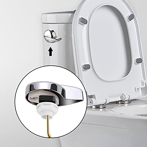 Image of Toilet Tank Flush Lever Replacement, 2pcs Toilet Handle Replacement Trip Levers, Universal Side Mount Toliet Tank Lever Fits Most Toilets, Chrome Finish