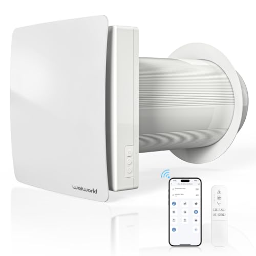 Weiworld Through the Wall HEPA Ventilation Fan- Ultra Quiet EC Motor Wall Vent Fan with WiFi/Remote Control, Provides Fresh Air Intake, Stale Air Exhaust and Air Circulation for Basements,Attics