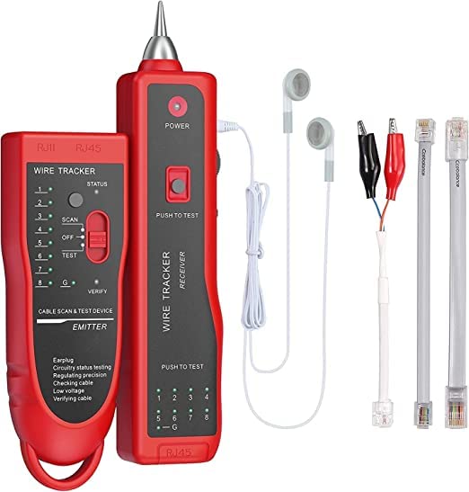 ULTRABYTES Network Cable Wire Tracker Cable Tester UTP STP RJ11 RJ45 Cat5 Cat5E Cat6 Telephone Wire Tracker Tracer Toner Detector Line Finder-image-20