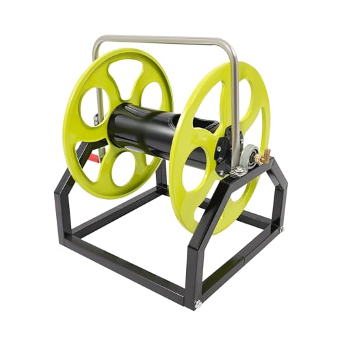 Hose Reel, Garden Hose Reel, Metal Hose Reel, for 328.1 Feet of Standard 0.55-Inch Garden Hose, Wall/Floor Mount Metal Hose Reel?Hose not included), for Home, Gardening, Etc