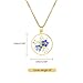 Forget-Me-Not and Queen Anne's Lace Pressed Flower Necklace,Handmade Gold Pressed Flower Necklace, Unique Resin Birth Flower Necklace for Women,Ideal Presents For Birthday,Party, Christmas(18’’)