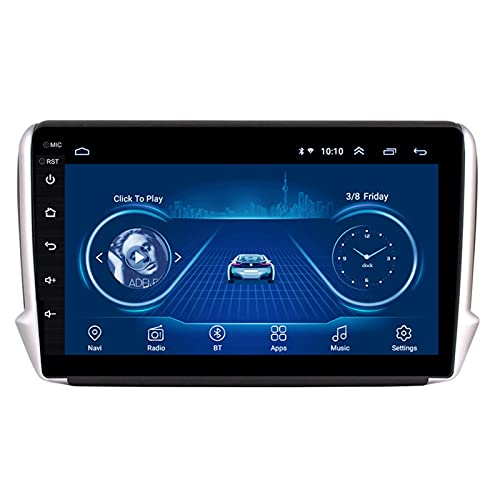 NUGIX Android 10 Car Stereo - Applicable for PEUGEOT 2008 208 2014-2018, Car Audio Digital Touch Screen Head Unit Auto Media Player Gps Navigation 10.1 Inch Multimedia FM Radio