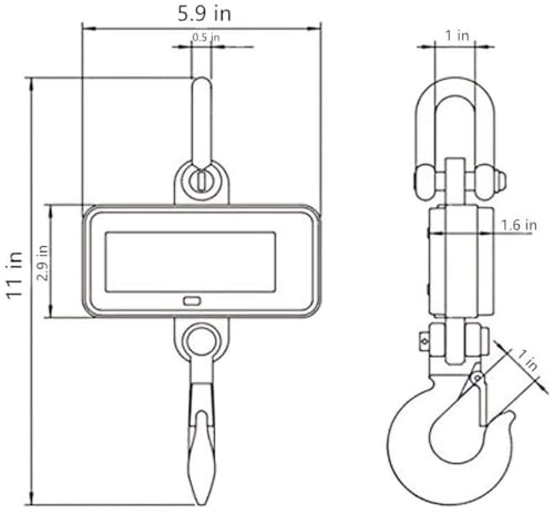 Báscula digital colgante VisionTechShop 500lb 200kg miniatura 5