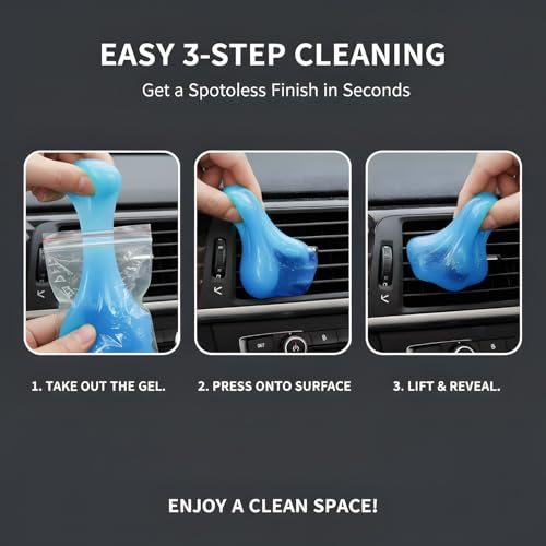 Car Cleaning Gel,Reusable Car Cleaning Putty for Interior Detailing, Car Cleaning Supplies, Auto Detailing Tools, Car Slime for Dust Removal, Car Accessories Interior, Car Cleaning Kit(Blue, 0.8 OZ)