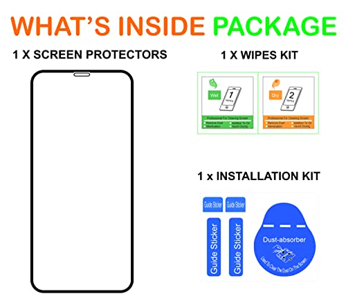 Image of Tempered Glass Screen Protector Compatible for iPhone 11 / iPhone XR (Black) Edge To Edge Coverage With Easy Installation Kit for Smartphone