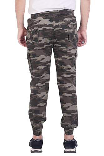 Image of Men's Cotton Regular Fit Camouflage Jogger | Elastic Waist Sports Trackpants | Activewear for Everyday Use