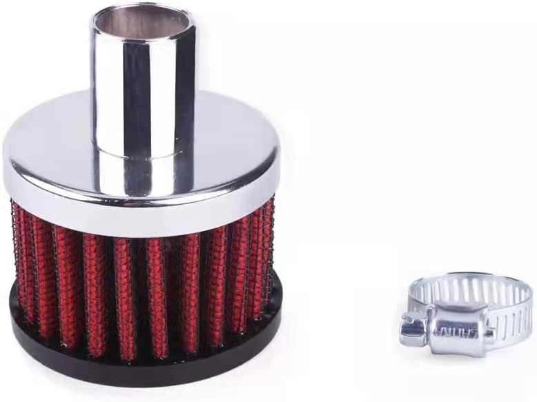 Unifizz Engine Vent Air Filter/Breather, High Performance Washable Replacement Filter, Premium Reusable Design for Enhanced Horsepower, 1.5" Filter Height, 0.875" Flange Length, Universal Fit