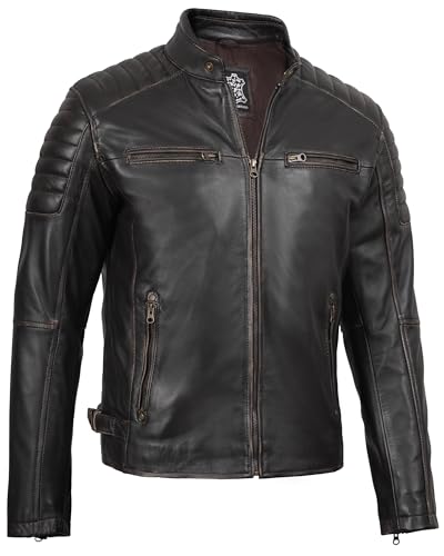 Image of Decrum Real Lambskin Mens Leather Jacket