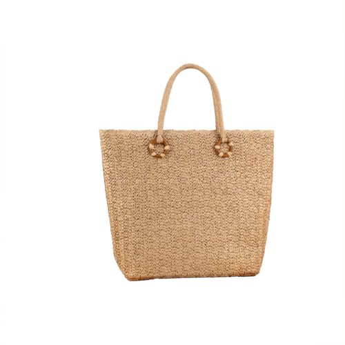 Big Woven Bag Women Large Tote Bag Summer Beach Handbag Retro Simple Travel Vacation Shoulder Bag