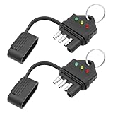 MEIRIYFA 4 Pin Trailer Tester Connector 4 Way Flat Circuit Trailer Light Plug Trailer Wiring Tester Car Accessories for Trucks, Boats, RVs -2Pcs