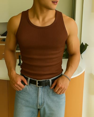Image of Rockwell Men's Premium Cotton Vest - Sleeveless Gym Undershirt | Breathable, Stretchable & Skin-Friendly Innerwear for Everyday Comfort | Pack of 2 | 302