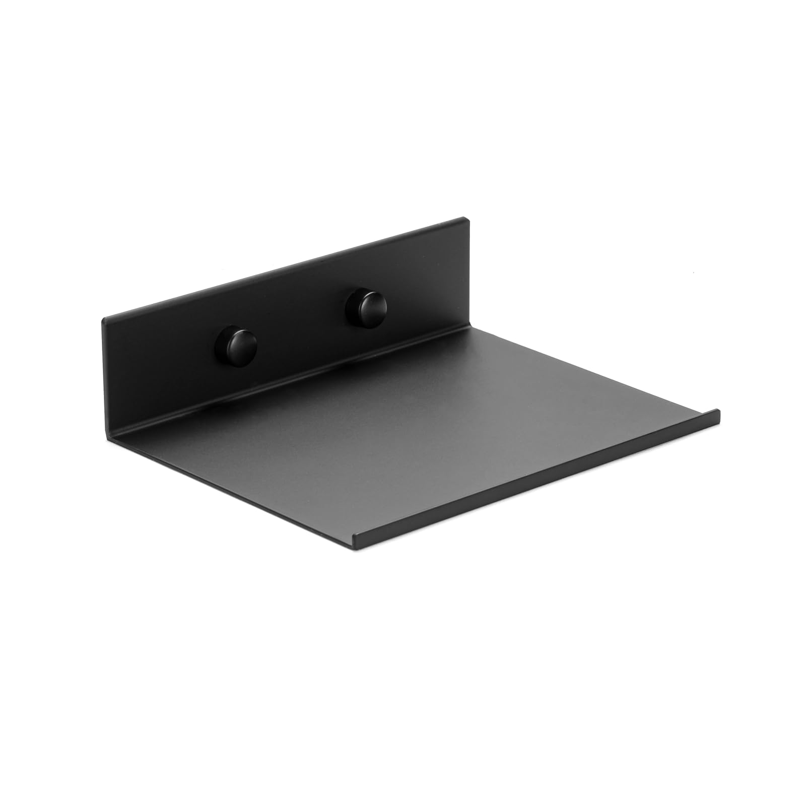 Z metnal Small Floating Shelves, Single Mini Aluminium Shelf for Collection Action Figures, 12 x 15cm Decor Disply Wall Shelf, Wall Mounted, Matt Black, 6 inch, 1 Pack