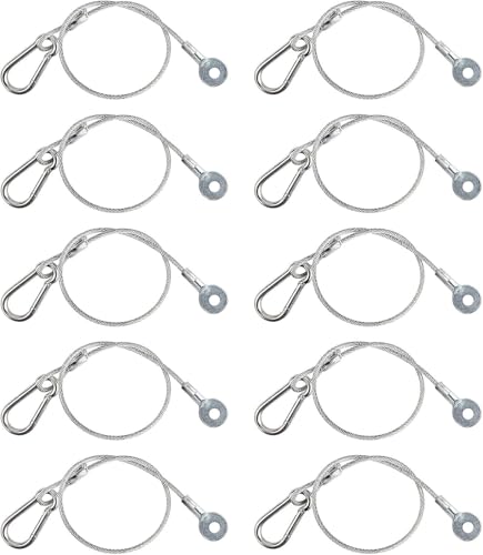 TSSS 10 Stk Sicherheit Edelstahl Seil Strick 30 Zentimeter Länge 66 Pfund Tragfähigkeit Stahlseil Leine Stage Light Safety Cables für Bühnenbeleuchtung Disco-Beleuchtung