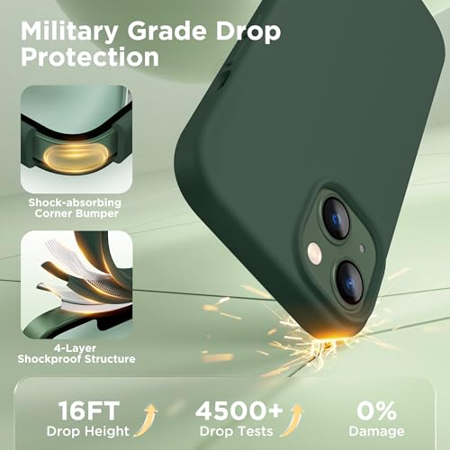 Image of GolbinBox Magnetic for iPhone 13 /14 Case, Silicone Cover, Dark Green
