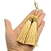 20pcs 15.5cm/6 Inch Silky Floss Bookmark Tassels with 2-Inch Cord Loop and Small Chinese Knot for Jewelry Making, Souvenir, Bookmarks, DIY Craft Accessory (Champagne)