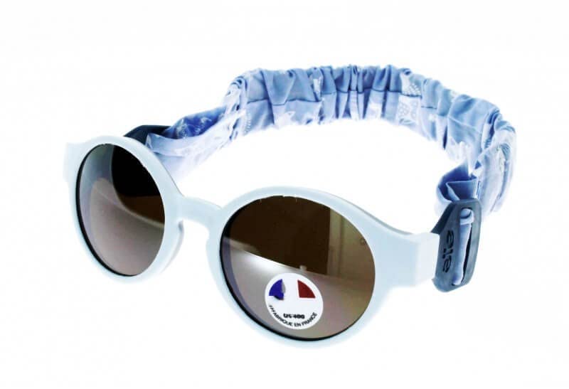 Aïe Made In France Gafas de sol de 6 a 24 meses AIE CHOUCHOU PTI'LOU 804AZUL cielo viene con una diadema elástica impresa, multicolor, 12 Meses