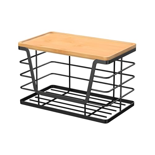 Dispensador de bolsas de basura genérico - Diseño bajo fregadero con bandeja de madera, organizador de pared apilable para cocina, cuarto de baño, lavadero armario balcón