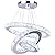 Winretro Modern LED Chandeliers Crystal Chandelier 3 Ring Round Pendant Lighting Adjustable Stainless Steel Ceiling Light Fixture for Living Room Dining Room Bedroom