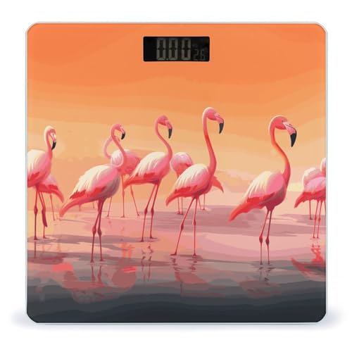 Báscula digital de baño con vidrio templado y pantalla LED miniatura 1