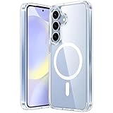 Capa Mag-safe para Samsung [Galaxy S25] Capinha Slim Premium [Proteção de Camera] Magnetica Anti-Amarelamento Compatível Mag-Safe Transparente Clear Case Resistente Riscos Anti Impacto (6.2 Pol)