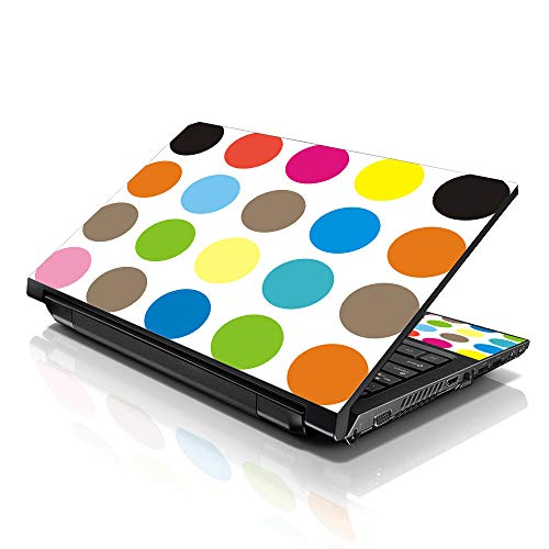 Image of LSS 17 17.3 Inches Laptop Notebook Skin Sticker with 2 Wrist Pads - Reusable Cover Protector Vinyl Sticker Cover Decal Fits 17 inch - 19 inch HP Asus Acer Samsung - Polka Dots Pattern