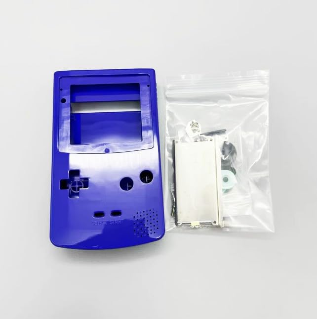 Replacement Full Housing Shell Case Cover Pack with Buttons for Gameboy Color GBC Repair Part- Dark Blue