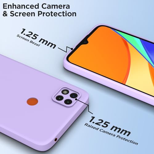 Image of Outlouders Back Cover for Redmi 10A / 10A Sport /Redmi 9 /9 Activ / 9C / Poco C31 | Camera Protection | Durable Soft Matte Silicone Bumper Case (Purple)
