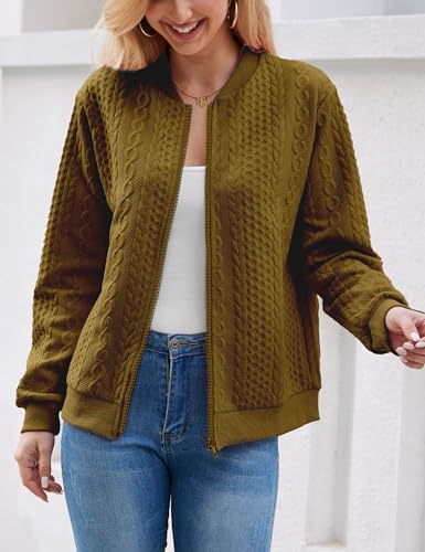Image of WROLEM Zip Up Sweatshirts for Women Casual Outfits Cardigan Outerwear Trendy Winter Jackets Coat
