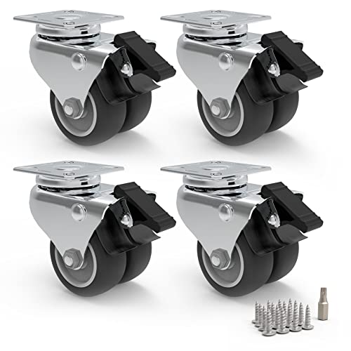 PRIOstahl Möbelrolle 50mm Set Schwerlastrolle Lenkrolle mit Bremse - Transportrolle 100Kg pro Doppelrolle Laufrolle für mobile Werkbank Strandkorb Tischkreissäge Möbelroller Palettenmöbel Hochbeet PRIOstahl Möbelrolle 50mm Set Schwerlastrolle Lenkrolle mit Bremse - Transportrolle 100Kg pro Doppelrolle Laufrolle für mobile Werkbank Strandkorb Tischkreissäge Möbelroller Palettenmöbel Hochbeet