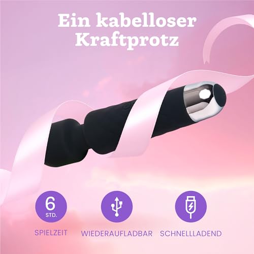 Vibrator für Frauen - Leises und Starkes Massagegerät + Akku - Sexspielzeug mit 20 Vibrationsmuster und 8 Geschwindigkeitsstufen - Kabelloser Dildo für Klitoris, G Spot - Oliver James (Schwarz)