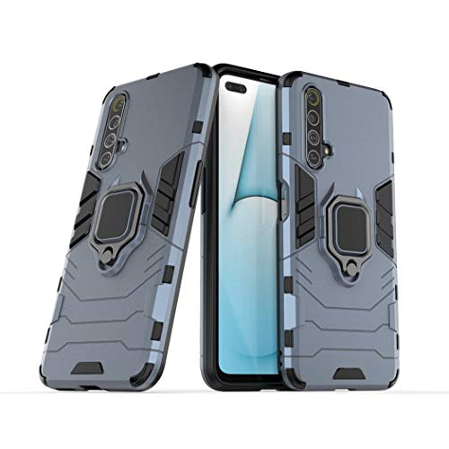 Compatible avec Oppo Realme X50 5G Coque, Anneau de Support Téléphone Voiture Magnétique Bague 360 Étui de Protection (Bleu Marine) Cover