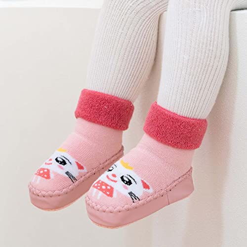 Kids Baby Toddler Slipper Boots Girl Sock Shoes Stretch Knit Rubber Sole Non-𝐒kid Indoor/Outdoor Floor Cozy Sneakers2