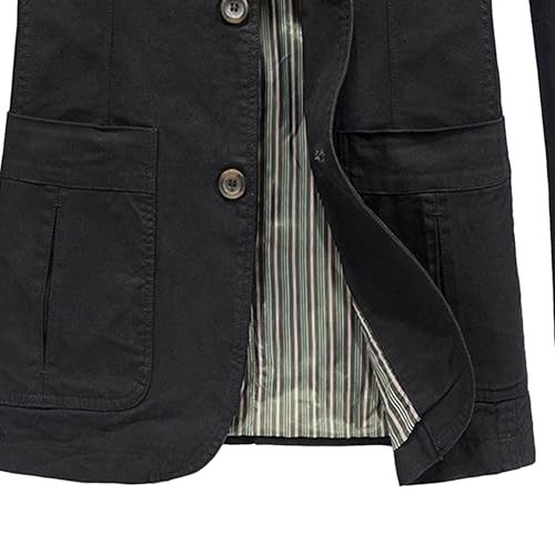 JEKE-DG Men's Blazer Collar Casual Denim Jacket Button Down Trucker Jean Jacket Classic Slim Fit Suit Jackets 5