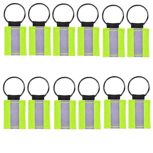 ZWxqysp 12 Piece Double-Sided Reflective Safety Keychains, High-Visibility Gear for