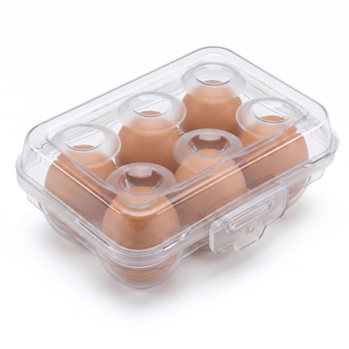 Egg Holder for Fridge 6 Grid Egg Storage Box Camping Egg Carrier Container