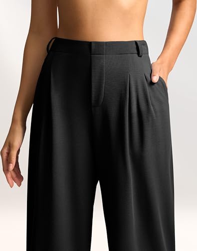 G Gradual Women's Wide Leg Pants High Waisted Waffle Knit Business Casual Slacks 2025 Office Dress Trousers Pants for Women4