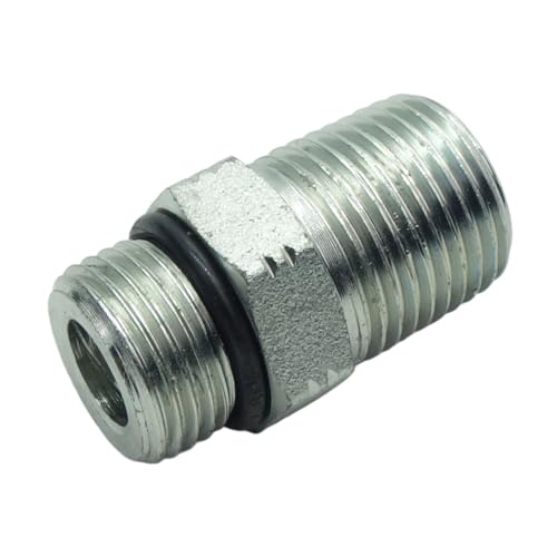 Image of 1 Piece 1 /2 inch Male ORB O-Ring Boss x 1 /2 inch Male Pipe Adapter Steel Hydraulic Fitting