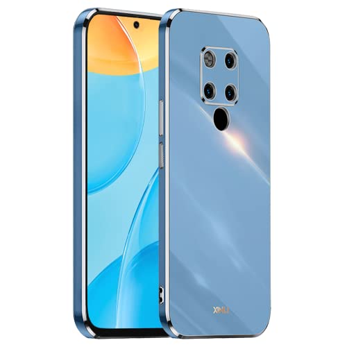 EASSGU [Telaio Elettrolitico Custodia per HUAWEI Mate20 (6.53' Inches) Cover Protettiva in Morbido Silicone TPU - Blu navy