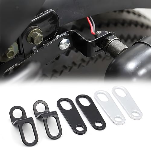 Image of AUCELI Rear Turn Signals Brackets, 2PCS Motorcycle Rear Indicator Light Relocation Holder, Silver Straight 10mm Hole Shock Brackets