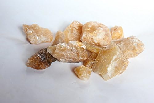 Madagascar Minerals Gema de cuarzo hematoide amarillo decoración áspera - bolsa de 1 libra