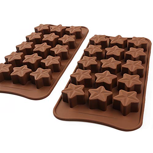homEdge 15-Cavity Star Shaped Chocolate Mold, Set of 4PCS Non Stick Silicone Mold for Candy Chocolate Jelly, Ice Cube-Pay Attention to the Size by homEdge - Image 6