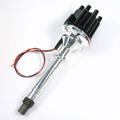 Image of PerTronix D100800 Flame-Thrower Plug and Play Non Vacuum Advance Black Cap Billet Electronic Distributor with Ignitor II Technology for Chevrolet Small Block /Big Block