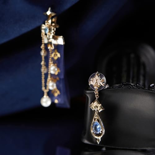 GENSHIN IMPACT Furina Impression Series - Asymmetrical Earrings&Ribbon & Pearl Chain Clip-On Earrings2