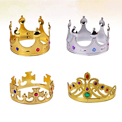 NUOBESTY - Corona da festa in plastica, 4 pezzi