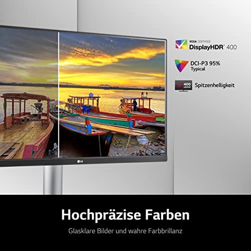 LG Electronics 27UP85NP-W 4K UHD 27'' (68cm), 3840 x 2160, 16:9, VESA DisplayHDR™ 400, AMD FreeSync™, IPS with DCI-P3 95%, 5ms GtG - Weiß & Schwarz – Bild 4
